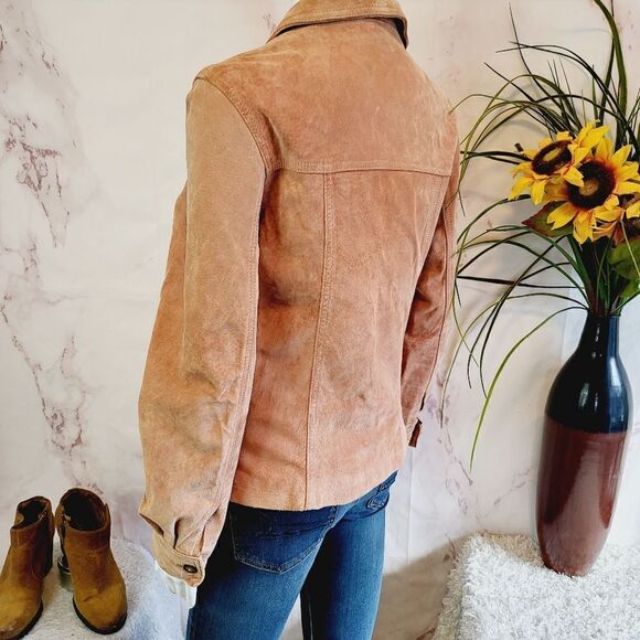 Vintage Anonymous blush suede shirt jacket - Picture 2 of 6